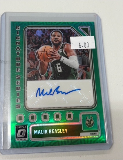 2023-24 Panini Donruss Optic Signature Series #SS-BEY Malik Beasley — front