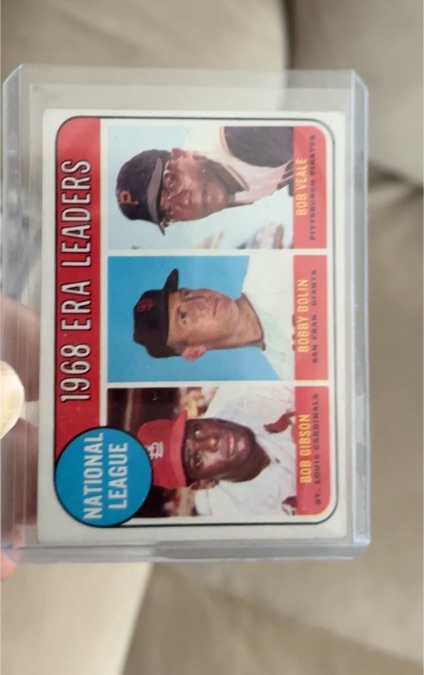 1969 Topps #8 NL ERA Leaders Bob Gibson Bobby Bolin Bob Veale — front