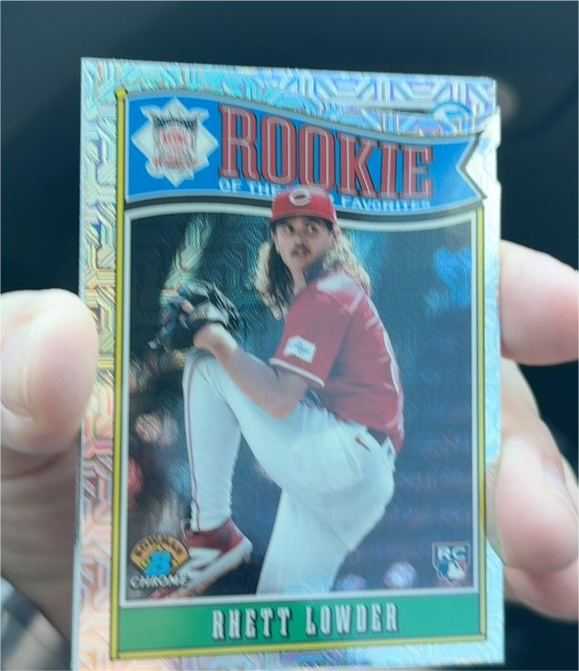 2025 Bowman Chrome #ROY-11 Rhett Lowder Rookie of the Year Favorites Mojo Refractor — front