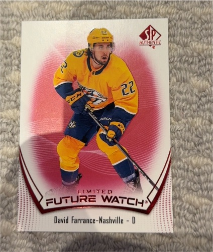 2021-22 Upper Deck SP Authentic Limited Future Watch #117 David Farrance — front