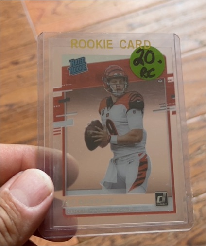 2020 Panini Chronicles Clearly Donruss Rated Rookie Joe Burrow #RR-JB — front