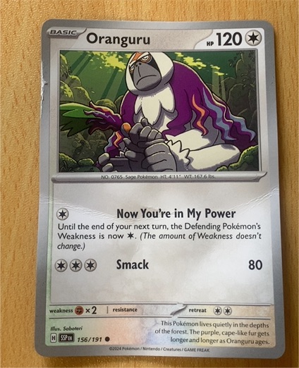 2024 Pokémon SV08: Surging Sparks #156 Oranguru — front