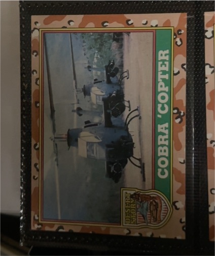 1991 Topps Desert Storm Glossy #16 Cobra 'Copter — front