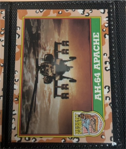 1991 Topps Desert Storm Glossy #11 AH-64 Apache — front