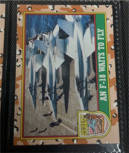 1991 Topps Desert Storm Glossy #29 An F-18 Waits to Fly — front