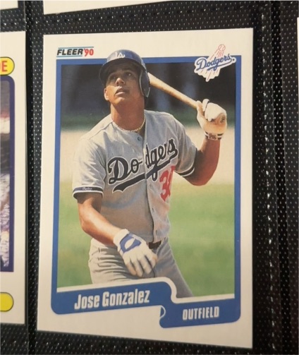 1990 Fleer #394 Jose Gonzalez — front