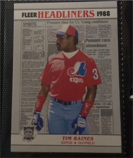 1988 Fleer Headliners #6 Tim Raines — front
