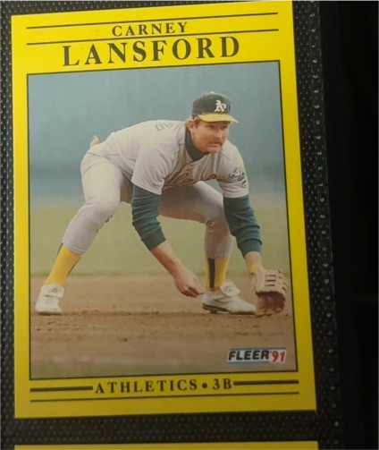 1991 Fleer #14 Carney Lansford — front