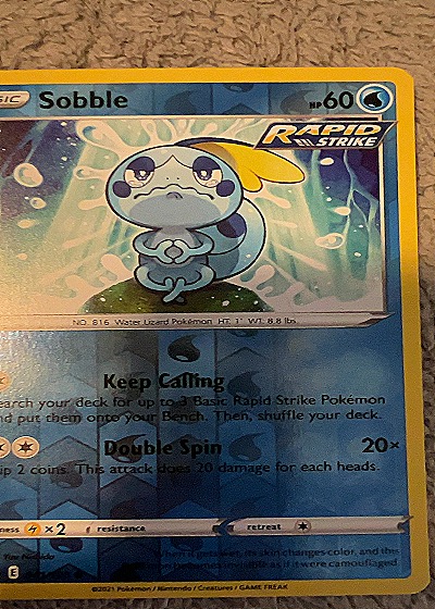 2021 Pokemon Sword & Shield Chilling Reign #041 Sobble — front