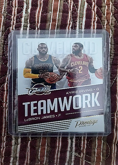 2016-17 Panini Prestige Teamwork #4 Kyrie Irving/LeBron James — front