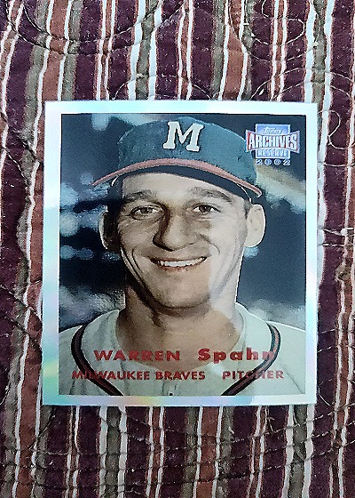2002 Topps Archives Reserve #100 Warren Spahn — front