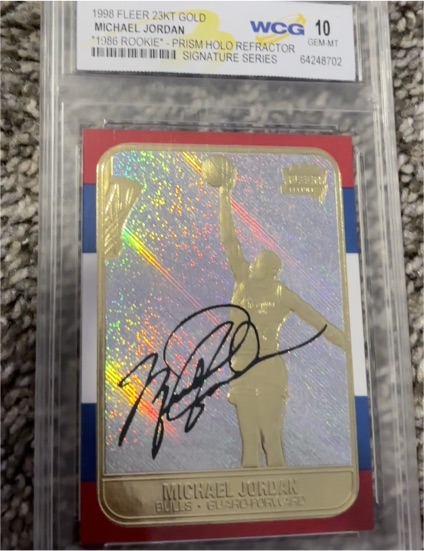 1998 Fleer 23KT Gold #1986 Rookie Michael Jordan — front