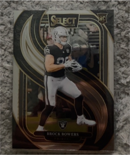 2024 Panini Select #118 Brock Bowers Premier Level Rookie RC Las Vegas Raiders — front