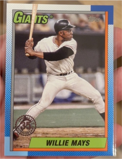 2025 Topps #T90-96 Willie Mays 1990 Topps Baseball 35th Anniversary — front