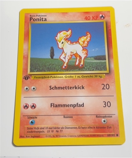 1999 Pokémon Base Set #60 Ponyta — front