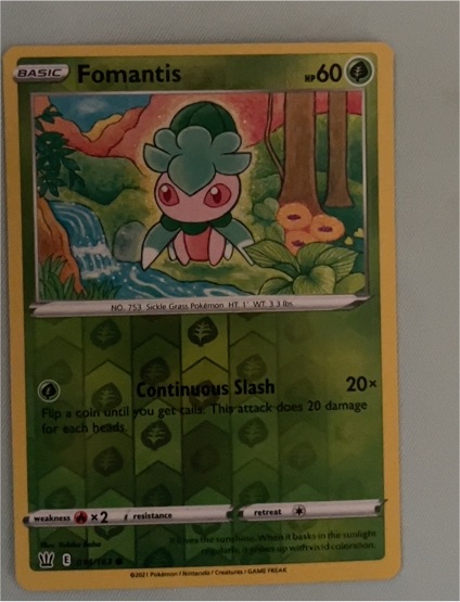 2021 Pokémon Sword & Shield Battle Styles #14 Fomantis — front
