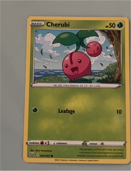 2021 Pokémon Sword & Shield Battle Styles #7 Cherubi — front