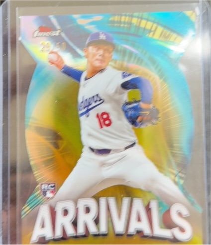 2024 Topps Finest #A-20 Yoshinobu Yamamoto Arrivals — front