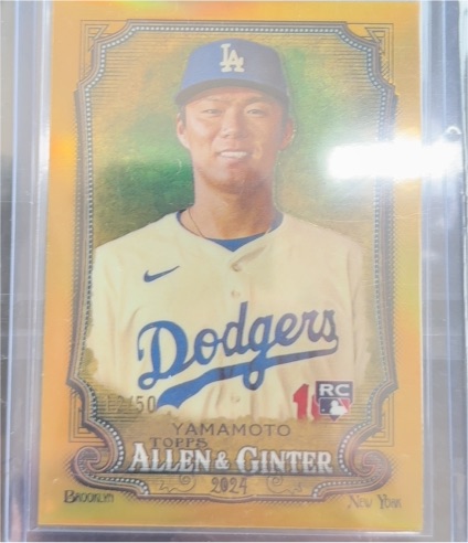 2024 Topps Allen & Ginter #201 Yoshinobu Yamamoto Chrome Rookie Dodgers — front