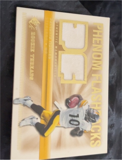 2007 SP Rookie Threads #PHF-SH Santonio Holmes Phenom Flashbacks Jerseys — front