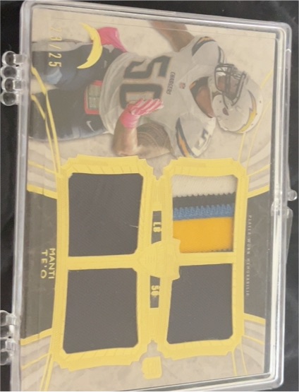 2013 Panini Black Gold Manti Te'o Quad Patch #1 — front