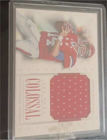 2012 Panini National Treasures Colossal Pro Bowl Jersey # Andy Dalton — front