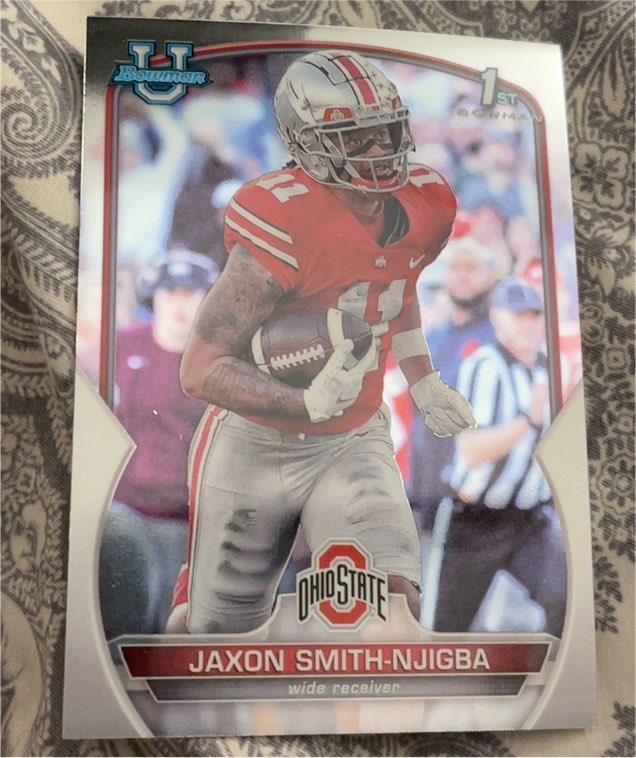 2022 Bowman University Chrome #78 Jaxon Smith-Njigba — front