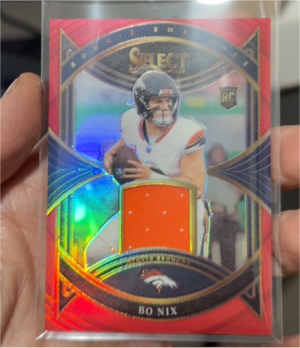 2024 Panini Select Rookie Swatches #RS-BNX Bo Nix — front