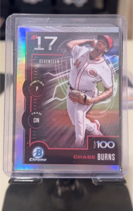 2025 Bowman Chrome Top 100 Prospects #BTP-17 Chase Burns — front