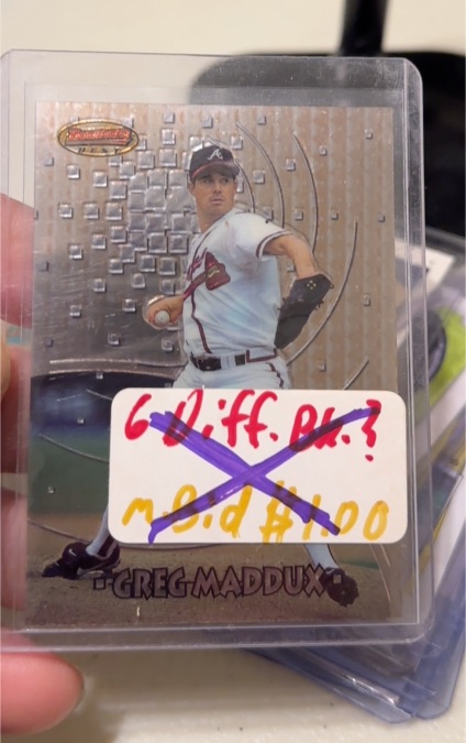 1997 Bowman's Best #40 Greg Maddux — front