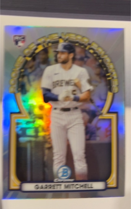 2023 Bowman Chrome Rookie of the Year Favorites #ROYF-7 Garrett Mitchell — front