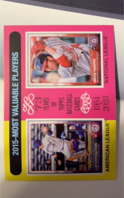 2024 Topps Heritage #208 2015 MVPs Bryce Harper / Josh Donaldson — front