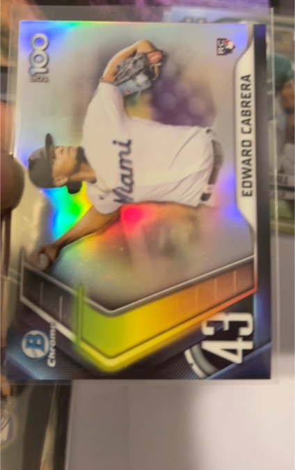 2022 Bowman Chrome Top 100 #43 Edward Cabrera — front