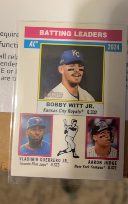 2025 Topps Heritage #192 Bobby Witt Jr. — front