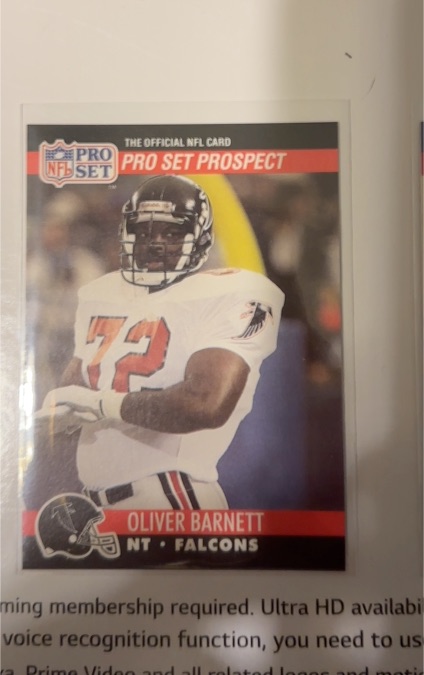 1990 Pro Set #723 Oliver Barnett — front