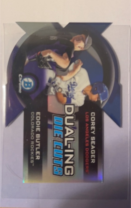 2014 Bowman Chrome #DDC-SB Corey Seager / Eddie Butler Dualing Die Cuts — front