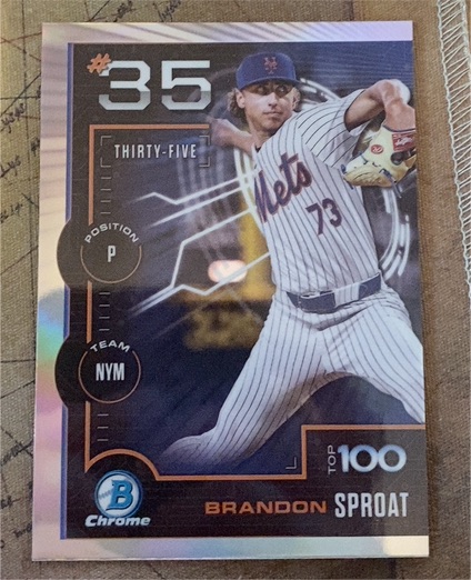 2025 Bowman Chrome Top 100 #BTP-35 Brandon Sproat — front