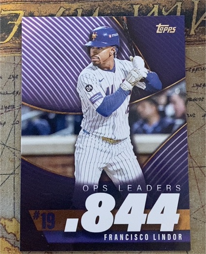 2025 Topps Series 2 OPS Leaders #OPS-19 Francisco Lindor — front
