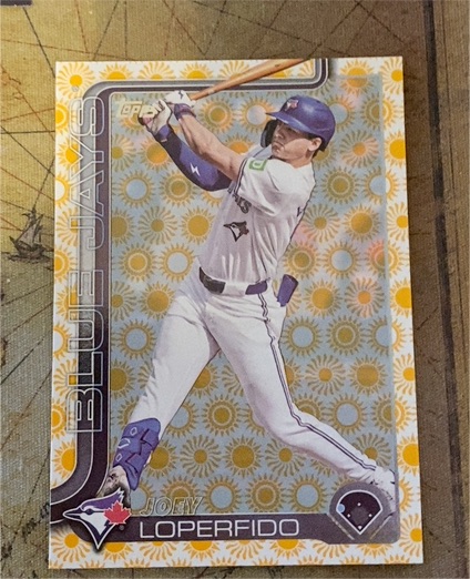 2025 Topps Series 2 #398 Joey Loperfido Holiday Sun Parallel — front