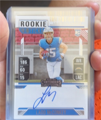 2024 Panini Contenders #110 Ladd McConkey Rookie Ticket — front