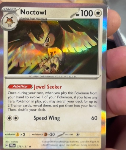 2025 Pokémon TCG Prismatic Evolutions #078 Noctowl — front