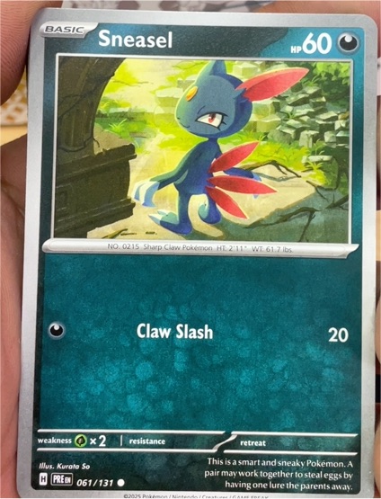 2025 Pokémon Prismatic Evolutions #061 Sneasel — front