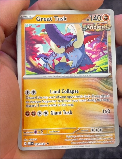 2025 Pokémon Prismatic Evolutions #055 Great Tusk — front
