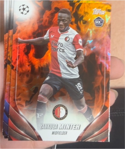 2023-24 Topps UEFA Club Competitions #165 Yankuba Minteh Inferno Foil Rookie Card — front