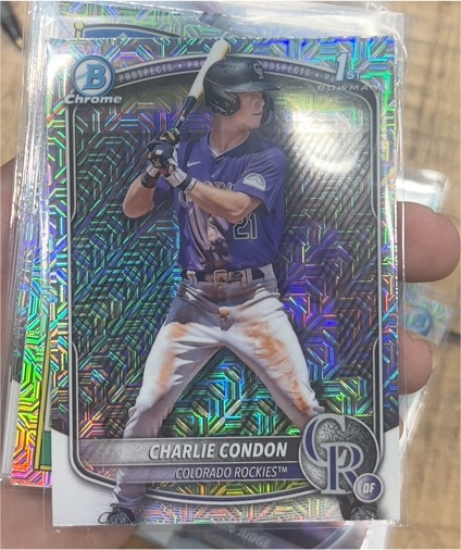 2025 Bowman Chrome #BCP-75 Charlie Condon — front