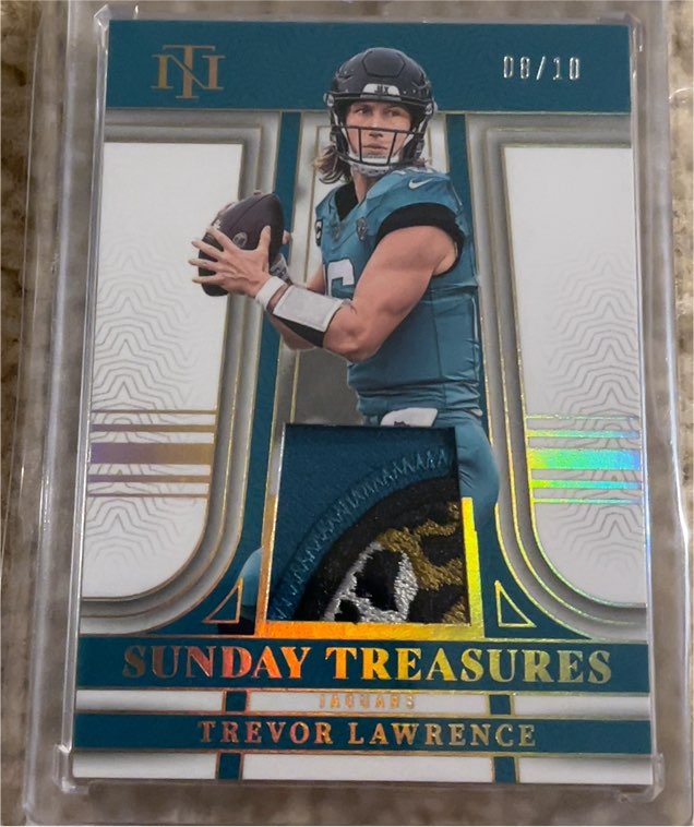 2023 Panini National Treasures Sunday Treasures Patch #STR-TL Trevor Lawrence — front