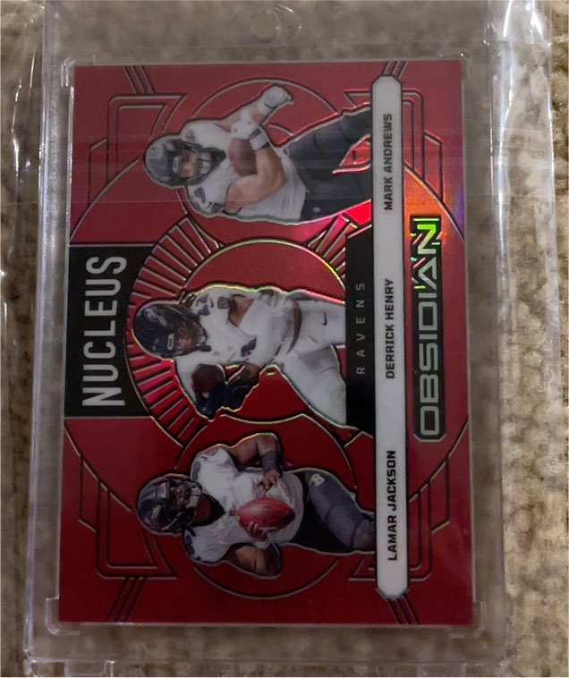 2024 Panini Obsidian #15 Nucleus Lamar Jackson Derrick Henry Mark Andrews — front