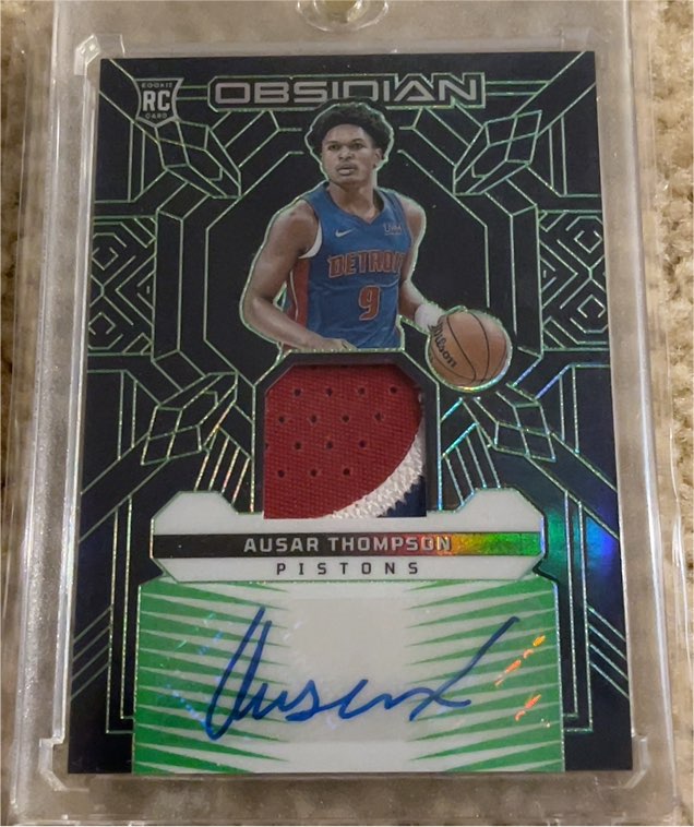 2023-24 Panini Obsidian #220 Ausar Thompson Rookie Jersey Auto — front