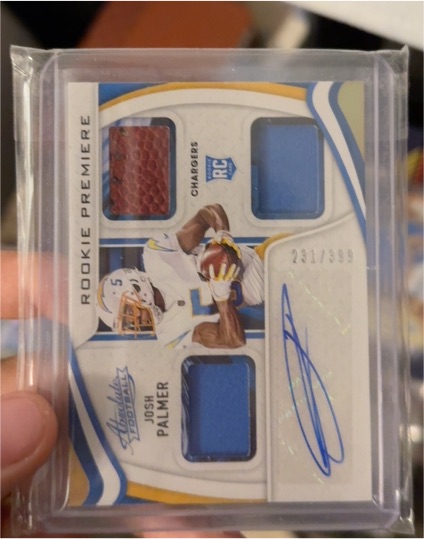 2021 Panini Absolute #231 Josh Palmer Rookie Premiere Materials — front