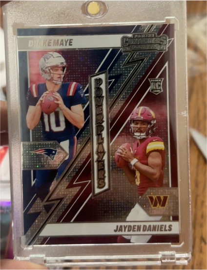 2024 Panini Contenders #22 Jayden Daniels Drake Maye Power Players Speckle — front